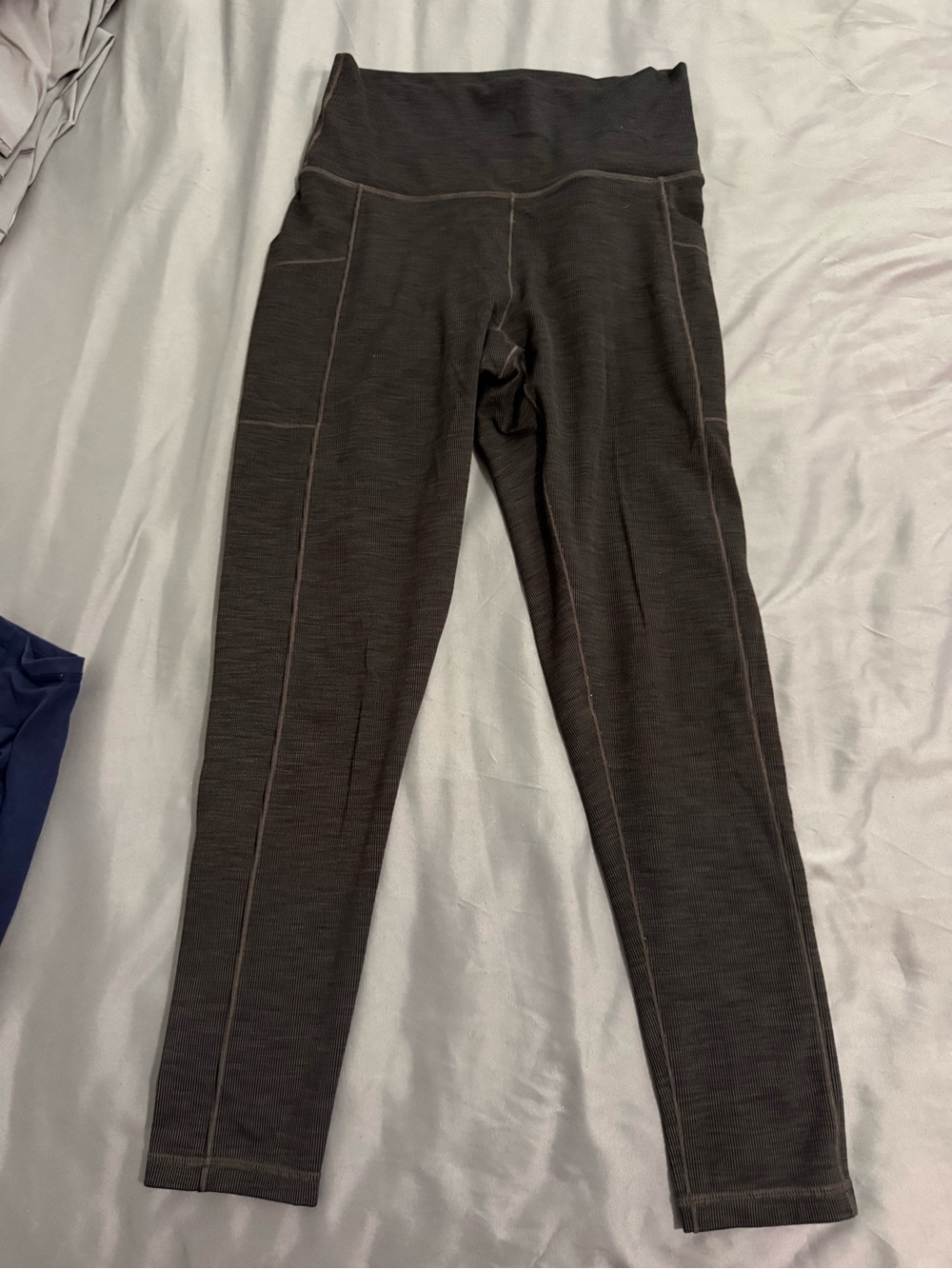 Prana Black High-Rise Leggings with Contrast Stitch